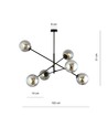 Linear 6 Sort/Grafit pendellampe - Ø14 cm, E14, 230V, uden lyskilde