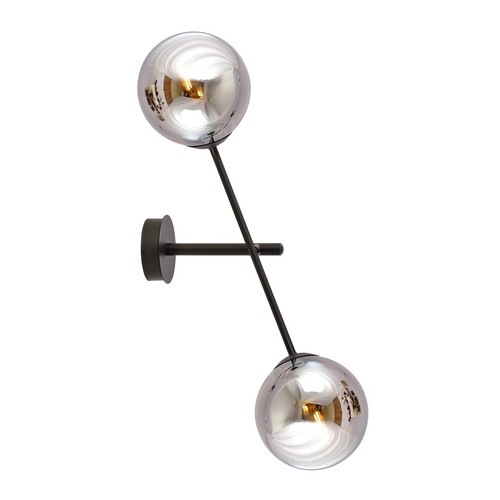 Linear K2 Sort/Grafit væglampe - Ø14 cm, E14, 230V, uden lyskilde