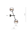 Linear K2 Sort/Grafit væglampe - Ø14 cm, E14, 230V, uden lyskilde