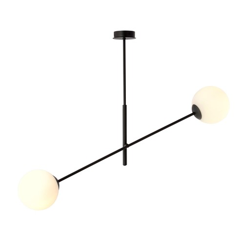 Linear 2 Sort/Opal pendellampe - Ø15 cm, E14, 230V, uden lyskilde
