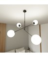 Linear 4 Sort/Opal pendellampe - Ø15 cm, E14, 230V, uden lyskilde