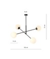 Linear 4 Sort/Opal pendellampe - Ø15 cm, E14, 230V, uden lyskilde