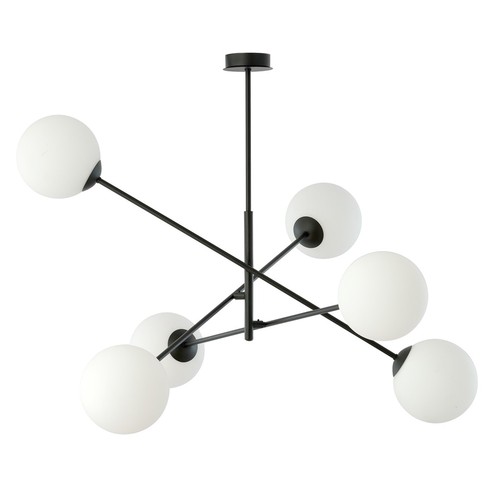 Linear 6 Sort/Opal pendellampe - Ø15 cm, E14, 230V, uden lyskilde