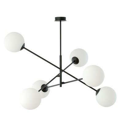 Linear 6 Sort/Opal pendellampe - Ø15 cm, E14, 230V, uden lyskilde
