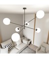 Linear 6 Sort/Opal pendellampe - Ø15 cm, E14, 230V, uden lyskilde