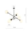 Linear 6 Sort/Opal pendellampe - Ø15 cm, E14, 230V, uden lyskilde