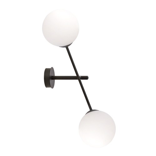Linear K2 Sort/Opal væglampe - Ø15 cm, E14, 230V, uden lyskilde