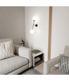 Linear K2 Sort/Opal væglampe - Ø15 cm, E14, 230V, uden lyskilde