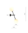 Linear K2 Sort/Opal væglampe - Ø15 cm, E14, 230V, uden lyskilde