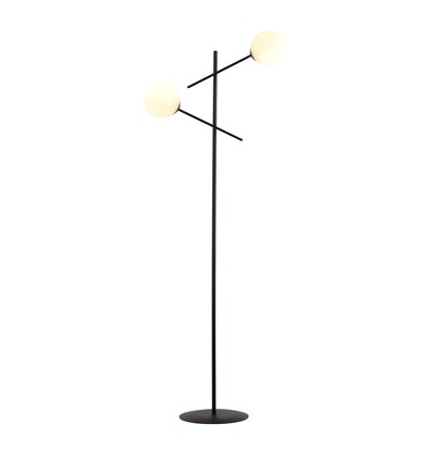 Linear LP2 Sort/Opal gulvlampe - Ø15 cm, E14, 230V, uden lyskilde