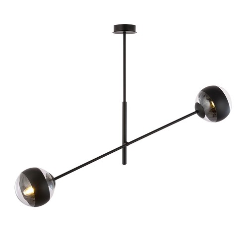 Linear 2 Sort/Stribe pendellampe - Ø14 cm, E14, 230V, uden lyskilde