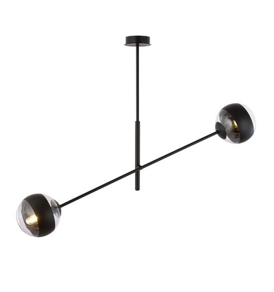 Linear 2 Sort/Stribe pendellampe - Ø14 cm, E14, 230V, uden lyskilde