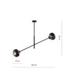 Linear 2 Sort/Stribe pendellampe - Ø14 cm, E14, 230V, uden lyskilde