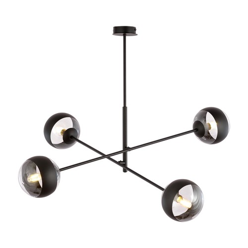 Linear 4 Sort/Stribe pendellampe - Ø14 cm, E14, 230V, uden lyskilde