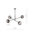 Linear 4 Sort/Stribe pendellampe - Ø14 cm, E14, 230V, uden lyskilde