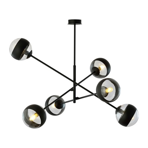 Linear 6 Sort/Stribe pendellampe - Ø14 cm, E14, 230V, uden lyskilde