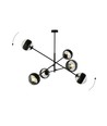 Linear 6 Sort/Stribe pendellampe - Ø14 cm, E14, 230V, uden lyskilde