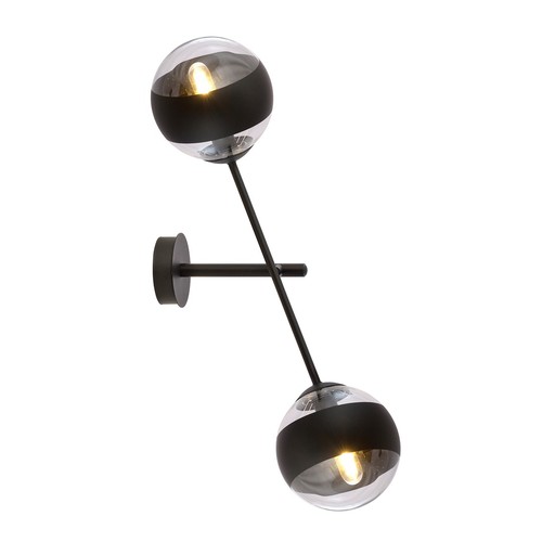 Linear K2 Sort/Stribe væglampe - Ø14 cm, E14, 230V, uden lyskilde