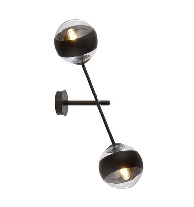 Linear K2 Sort/Stribe væglampe - Ø14 cm, E14, 230V, uden lyskilde