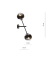 Linear K2 Sort/Stribe væglampe - Ø14 cm, E14, 230V, uden lyskilde