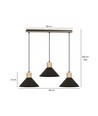 Rowen 3 Sort pendellampe - E27, 230V, uden lyskilde