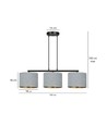 Hilde 3 Sort/Grå pendellampe - Ø20 cm, E27, 230V, uden lyskilde