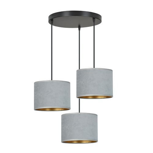 Hilde 3 Sort Premium Grå pendellampe - Ø20 cm, E27, 230V, uden lyskilde