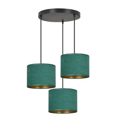 Hilde 3 Sort Premium Grøn pendellampe - Ø20 cm, E27, 230V, uden lyskilde