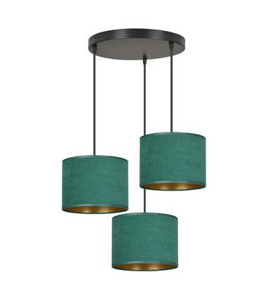 Hilde 3 Sort Premium Grøn pendellampe - Ø20 cm, E27, 230V, uden lyskilde