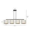 Hilde 4 Sort/Hvid pendellampe - Ø20 cm, E27, 230V, uden lyskilde