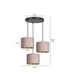Hilde 3 Sort Premium Rosa pendellampe - Ø20 cm, E27, 230V, uden lyskilde