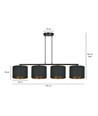 Hilde 4 Sort pendellampe - Ø20 cm, E27, 230V, uden lyskilde