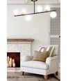 Floki 6 Sort/Guld loftslampe - Ø15 cm, E14, 230V, uden lyskilde
