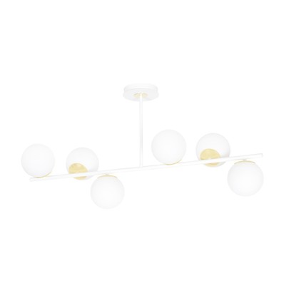 Floki 6 Hvid/Guld loftslampe - Ø15 cm, E14, 230V, uden lyskilde