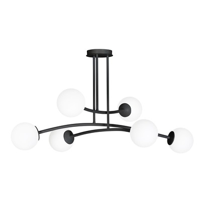 Halldor 6 Sort loftslampe - Ø15 cm, E14, 230V, uden lyskilde