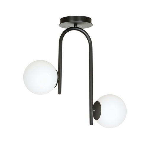 Kalf 2 Sort loftslampe - Ø15 cm, E14, 230V, uden lyskilde