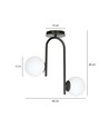 Kalf 2 Sort loftslampe - Ø15 cm, E14, 230V, uden lyskilde