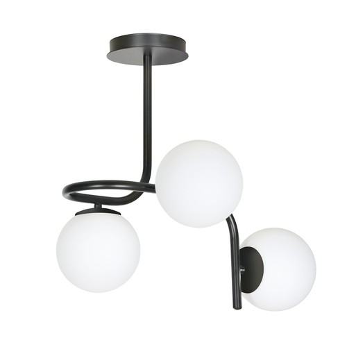 Kalf 3 Sort loftslampe - Ø15 cm, E14, 230V, uden lyskilde
