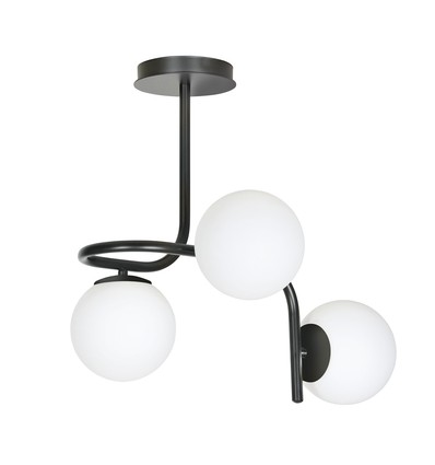 Kalf 3 Sort loftslampe - Ø15 cm, E14, 230V, uden lyskilde