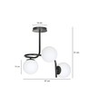 Kalf 3 Sort loftslampe - Ø15 cm, E14, 230V, uden lyskilde