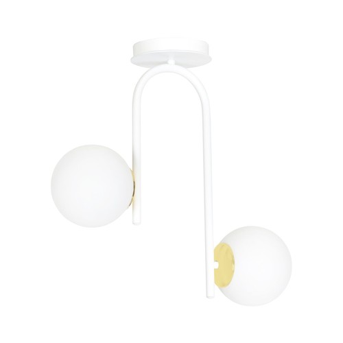 Ragnar 2 Hvid/Guld loftslampe - Ø15 cm, E14, 230V, uden lyskilde