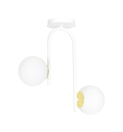 Ragnar 2 Hvid/Guld loftslampe - Ø15 cm, E14, 230V, uden lyskilde