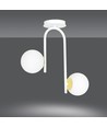 Ragnar 2 Hvid/Guld loftslampe - Ø15 cm, E14, 230V, uden lyskilde