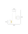 Ragnar 2 Hvid/Guld loftslampe - Ø15 cm, E14, 230V, uden lyskilde