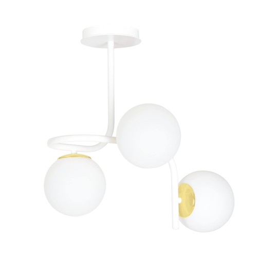 Ragnar 3 Hvid/Guld loftslampe - Ø15 cm, E14, 230V, uden lyskilde