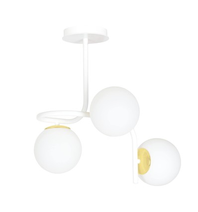 Ragnar 3 Hvid/Guld loftslampe - Ø15 cm, E14, 230V, uden lyskilde