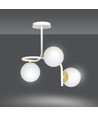 Ragnar 3 Hvid/Guld loftslampe - Ø15 cm, E14, 230V, uden lyskilde