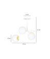 Ragnar 3 Hvid/Guld loftslampe - Ø15 cm, E14, 230V, uden lyskilde