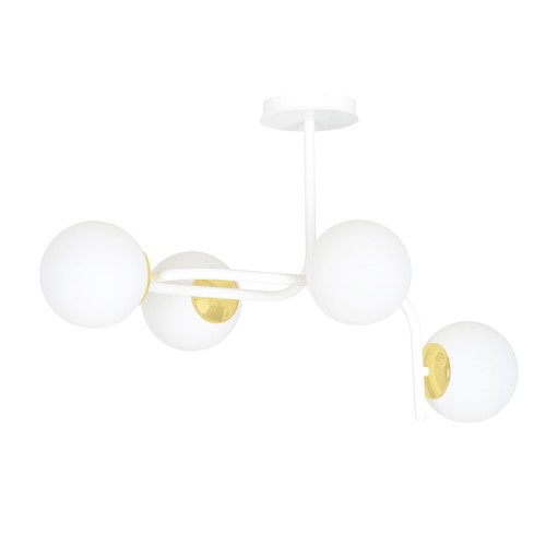 Ragnar 4A Hvid/Guld loftslampe - Ø15 cm, E14, 230V, uden lyskilde