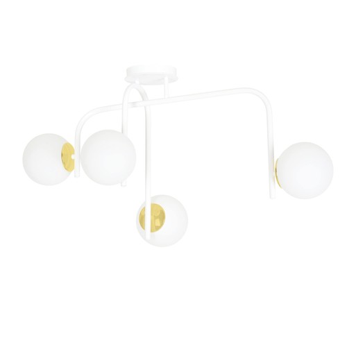Ragnar 4B Hvid/Guld loftslampe - Ø15 cm, E14, 230V, uden lyskilde